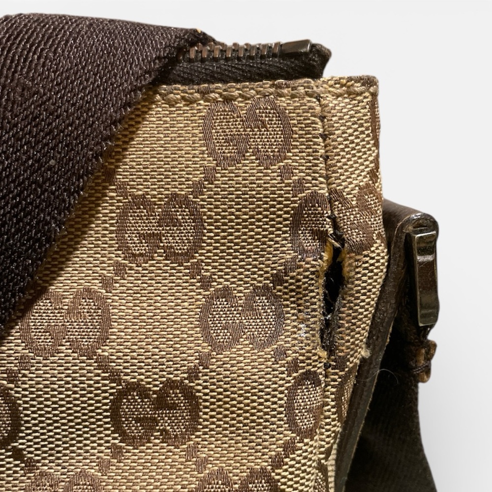 AUTHENTIC Gucci Brown Canvas Crossbody Bag - Picture 12 of 12